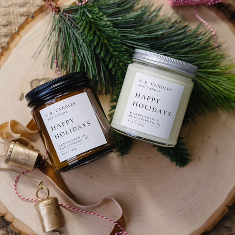 Happy Holidays Candle