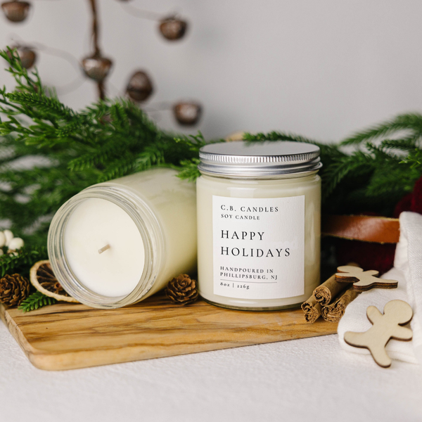Happy Holidays Candle