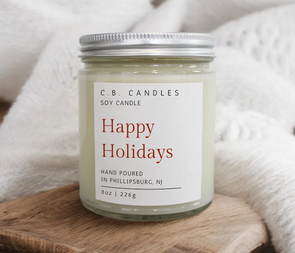 Happy Holidays Candle