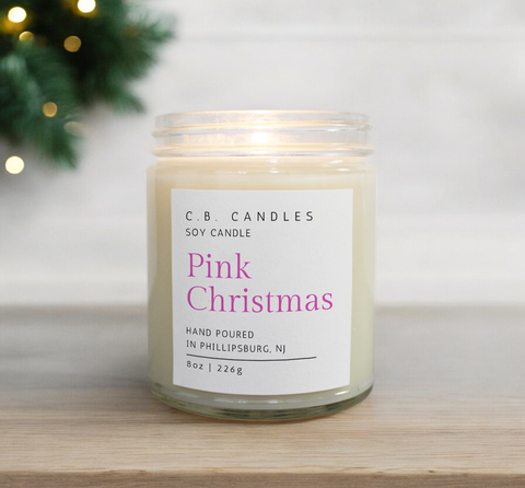 Pink Christmas Candle