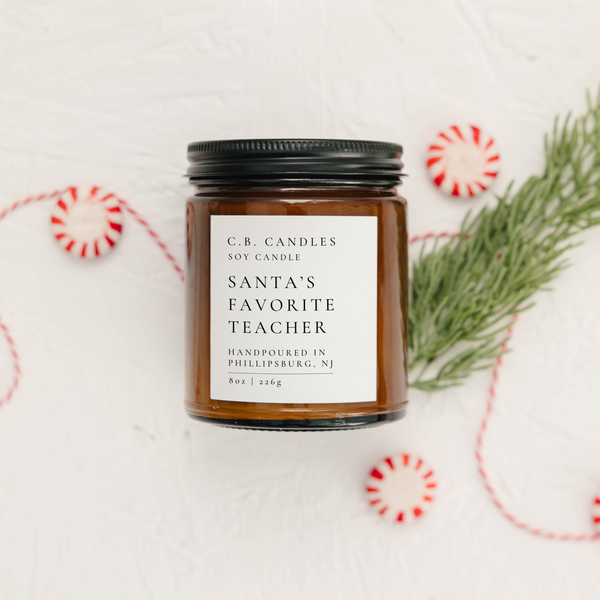 Santa's Favorite Teacher Candle