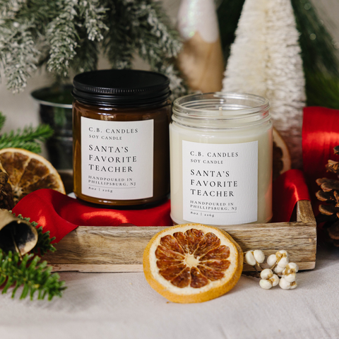 Santa's Favorite Teacher Candle