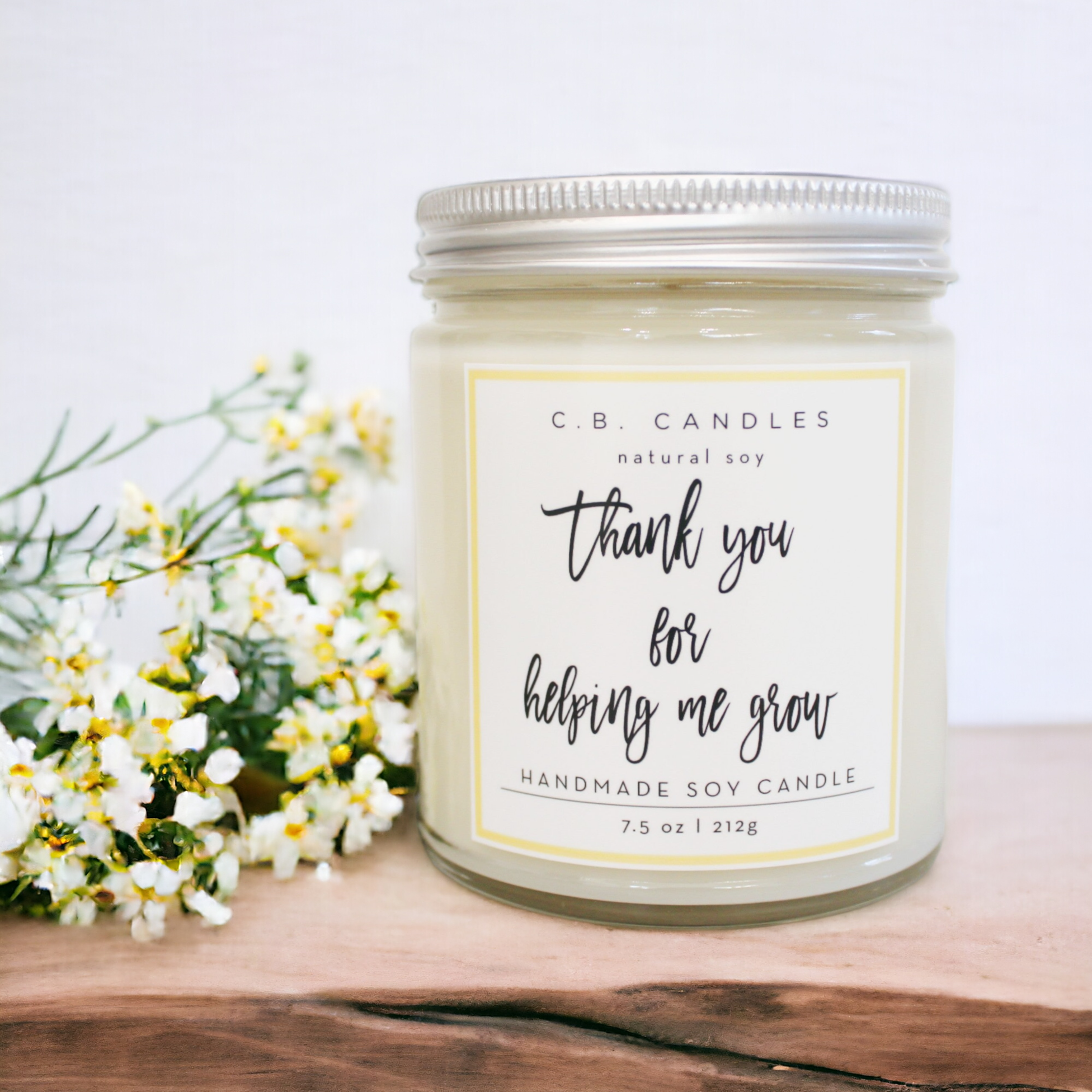 Thank You For Helping Me Grow Candle