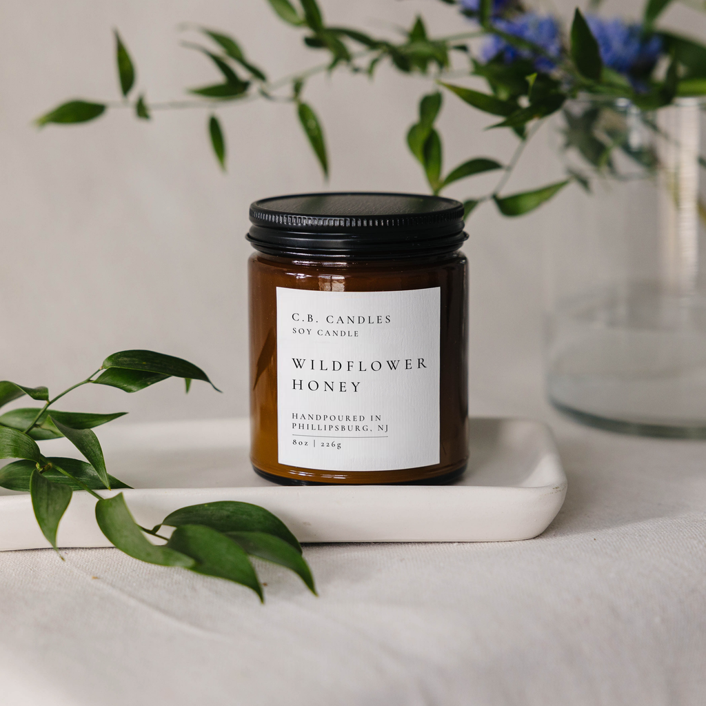 candle with wildflower seeds Wildflower Honey Candle